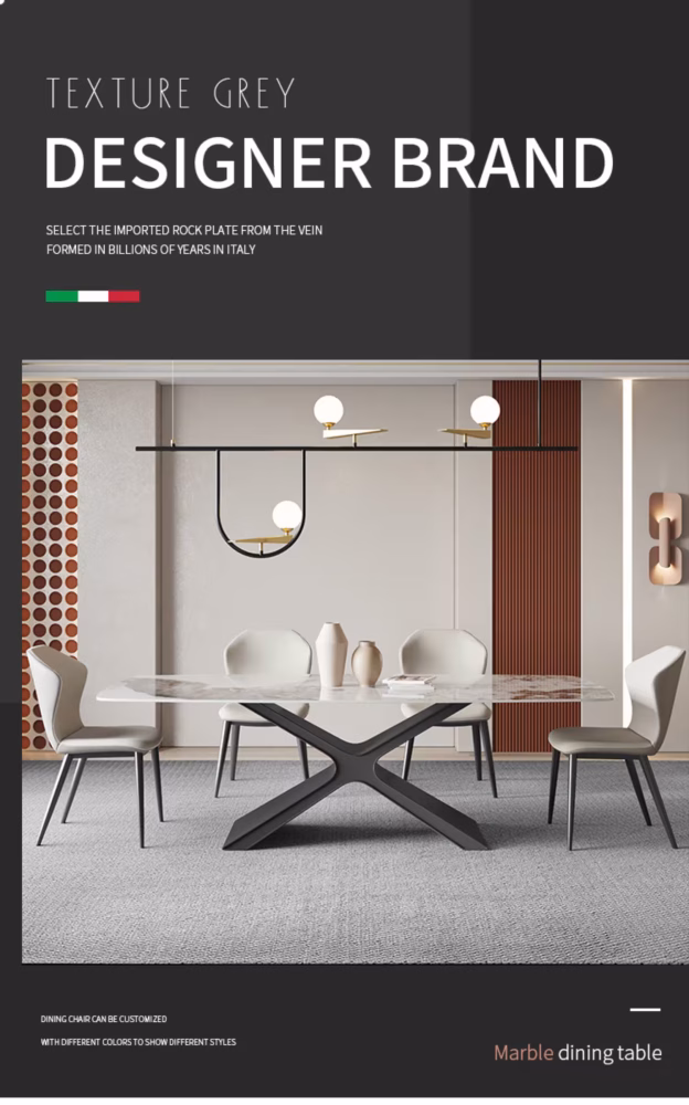 Claudia X字型岩板 雲石餐桌 1 3