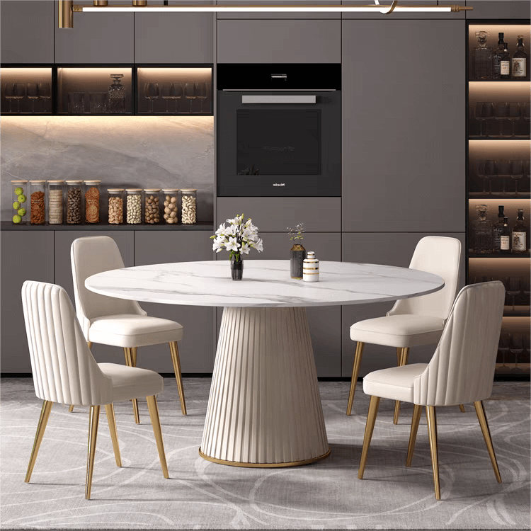 香港家居必備的10款大理石餐枱推介,總有一款適合你! Mercedes 羅馬柱式圓形餐桌 3