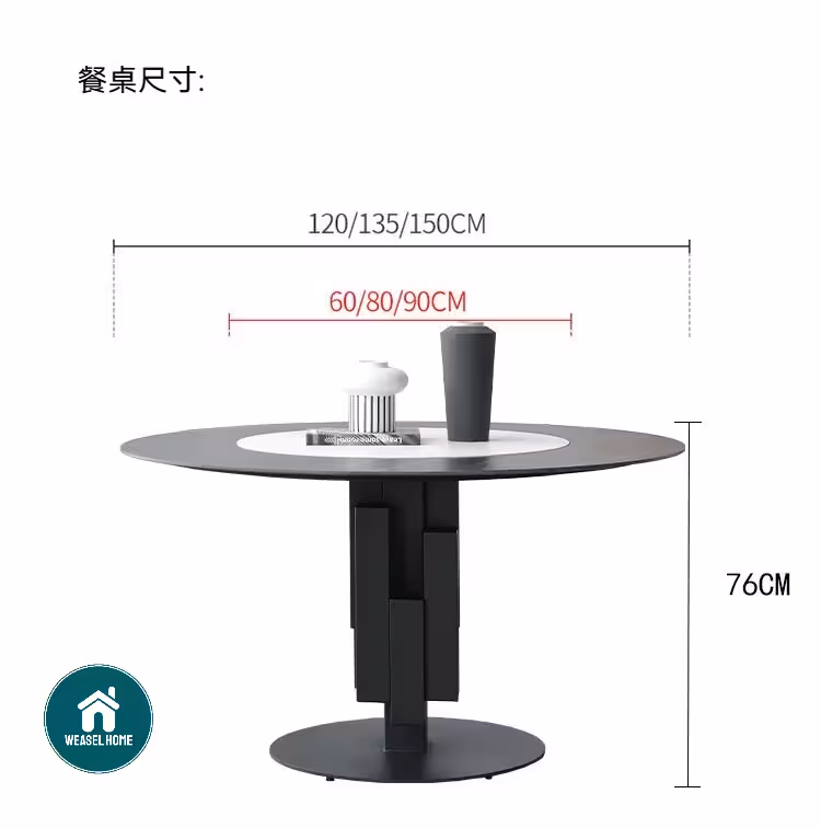 Pamela-Round Lazy Susan Dining Table Pamela 大理石岩板圓形餐桌 27 converted