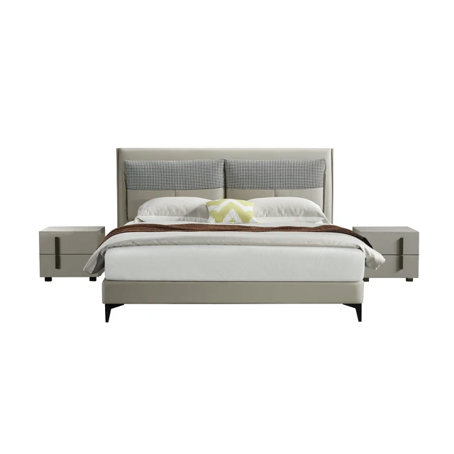 Carter-齊邊皮革床架