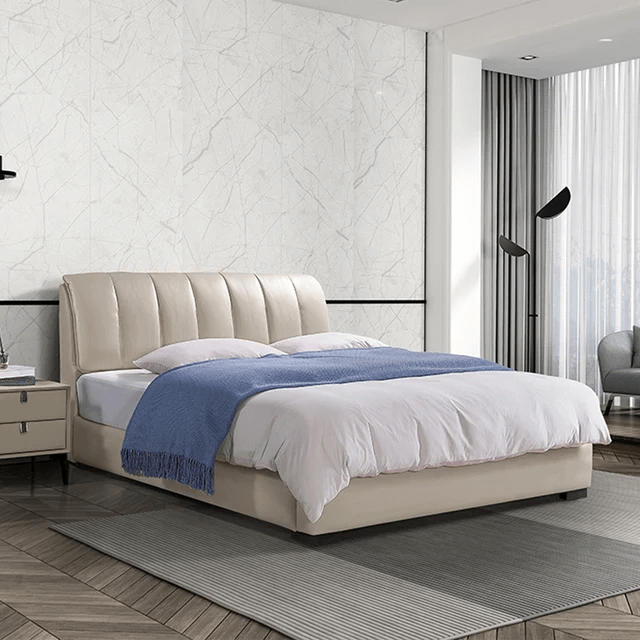 Leo-半皮皮革床架