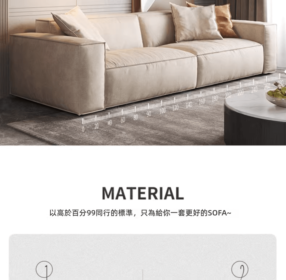 Clive 方塊科技布 梳化 4 0233