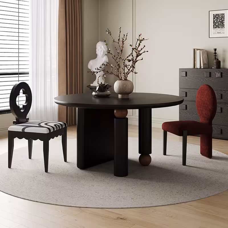 Florrie 葫蘆圓形實木餐枱 6 converted