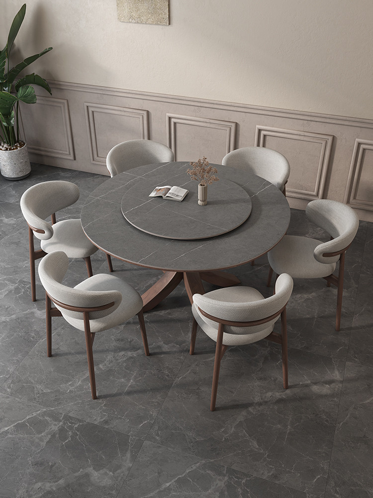 Katie X字腳圓形岩板餐枱 5