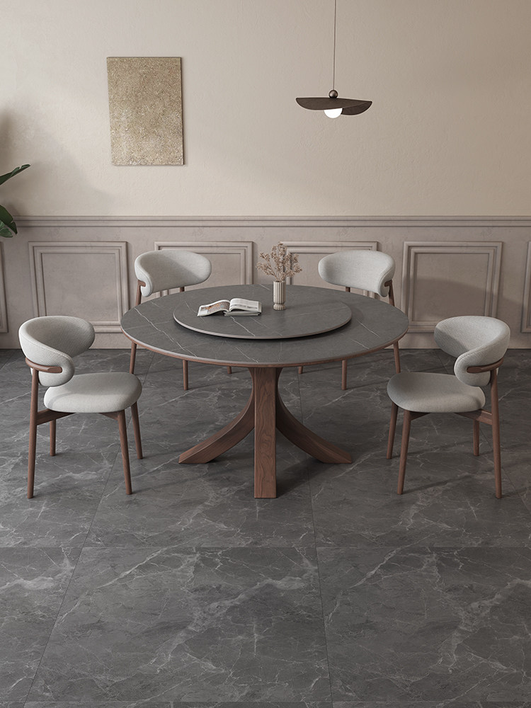 Katie X字腳圓形岩板餐枱 7