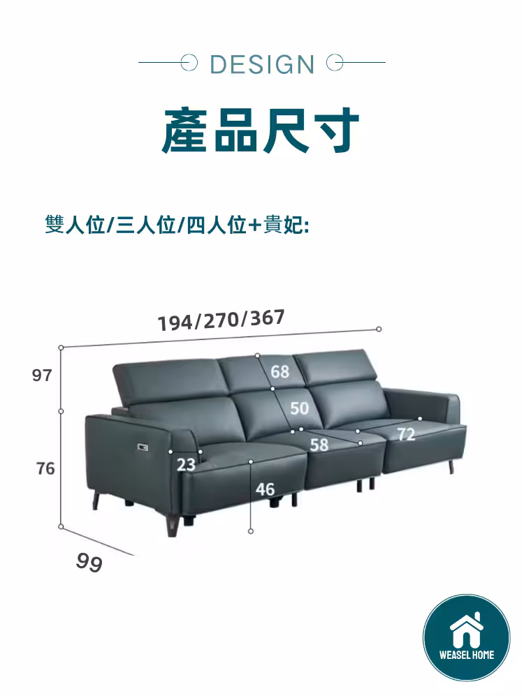 Amadeo 幽蘭可調節頭枕電動梳化 converted