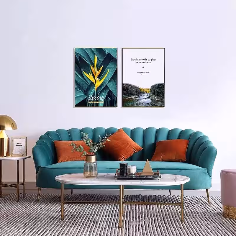 Melinda-輕奢貝殼絲絨布藝梳化