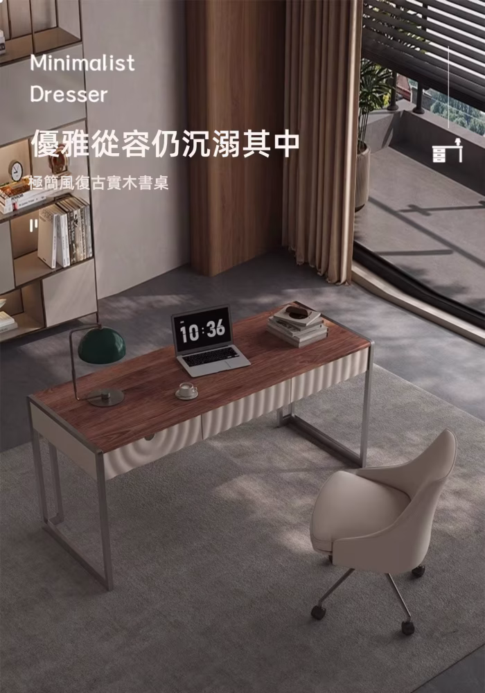 Booth 星穹三抽實木櫃書桌 1 converted