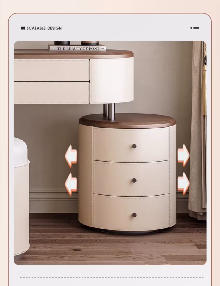 Buck 燕麥奶茶梳妝枱配三鬥櫃 3 converted