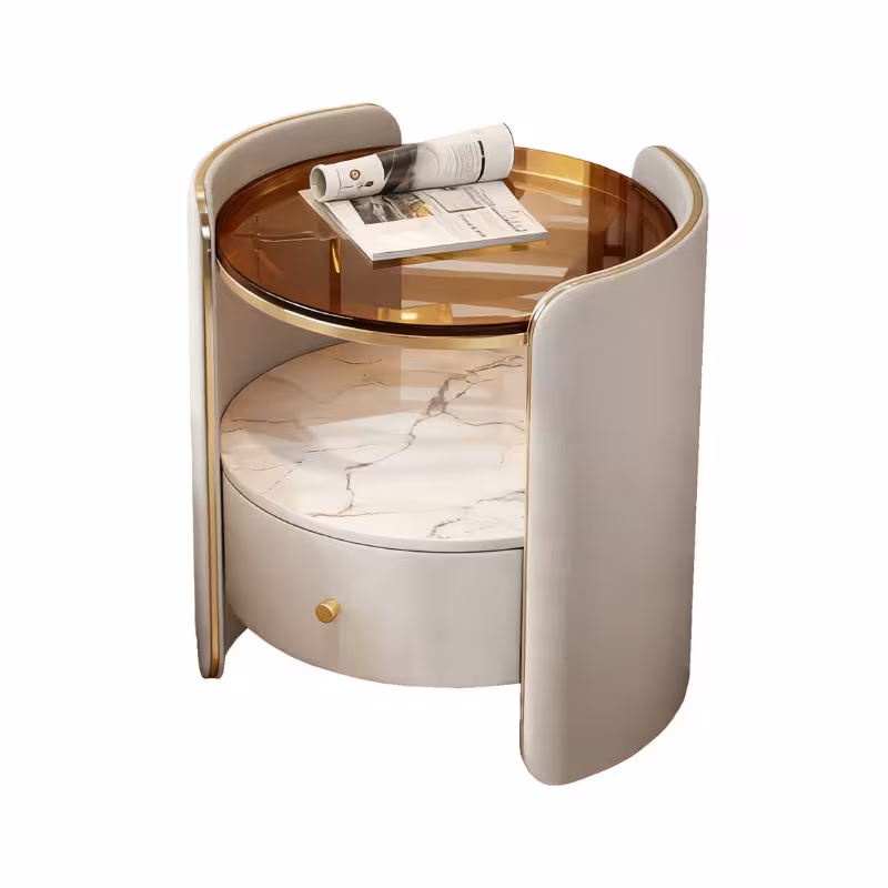 Armand-玻璃岩板床頭櫃