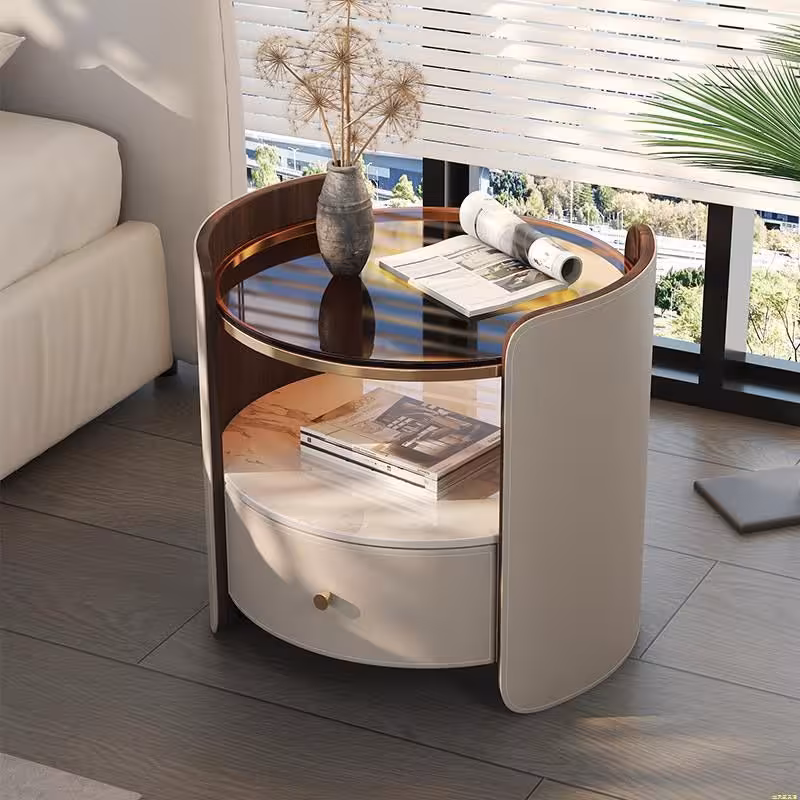 Armand 玻璃皮革床頭櫃主图5 3 converted