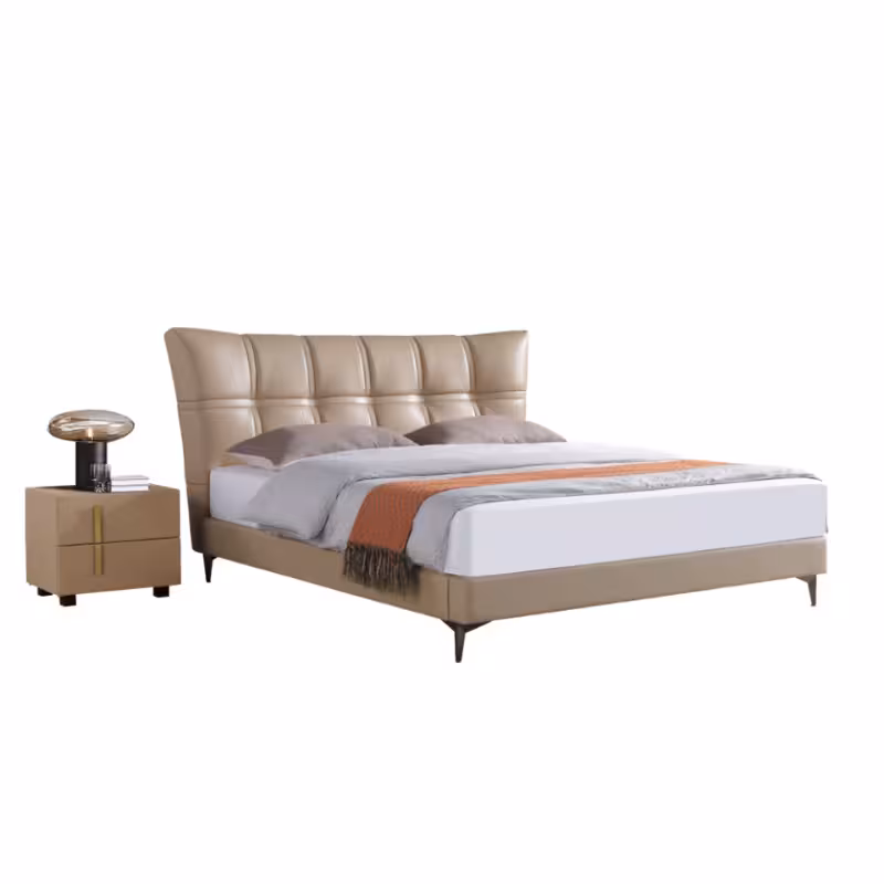 Cecil-齊邊皮革床架