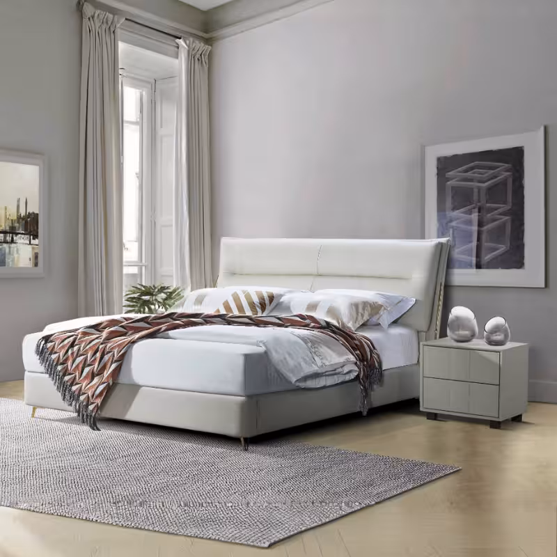 Cleveland-齊邊皮革床架